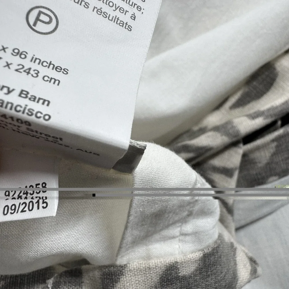 Pottery Barn INGRID DRAPE (1) 3-in-1 Pole Top GRAY IKAT 50x96
